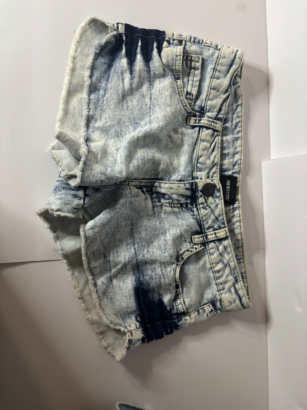 Joe Boxer Blue and White Acid Wash Denim shorts